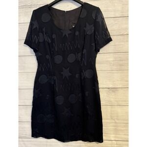 Randi May Collection Women's 12 Black Patterned Dress Canada Lined Classic VGC